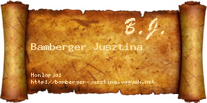 Bamberger Jusztina névjegykártya